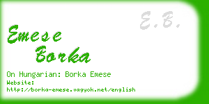 emese borka business card